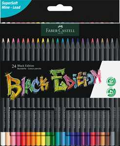 Cartoleria Astuccio cartone da 24 matite colorate triangolari Black Edition Faber-Castell