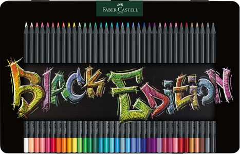 Cartoleria Astuccio metallo da 36 matite colorate triangolari Black Edition Faber-Castell