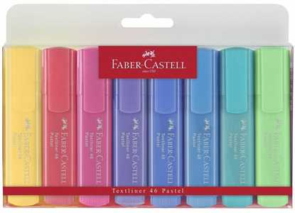 Cartoleria Evidenziatori Faber-Castell Textliner Pastel. Busta 8 colori pastello Faber-Castell