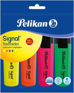 Cartoleria Evidenziatore signal neon /4 colori assortiti Pelikan