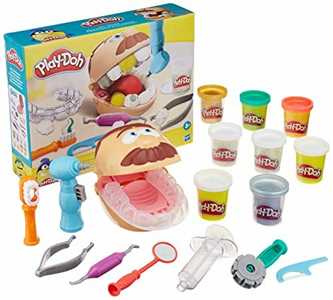 Giocattolo Play-Doh - Dottor Trapanino, playset con 8 barattoli di pasta da modellare atossica Hasbro