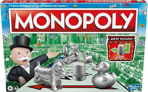 Giocattolo Monopoly Classico, Gioco da Tavola per Famiglie, Adulti, Bambini e Bambine da 2 a 6 Giocatori Hasbro Gaming