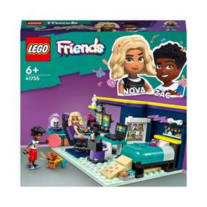 Giocattolo LEGO Friends 41755 La Cameretta di Nova Camera da Letto a Tema Videogiochi Giochi per Bambini 6+ con Zac e Cane da Collezione LEGO