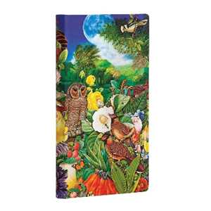 Cartoleria Taccuino Paperblanks, Fotomontaggi della Natura, Giardino al Chiaro di Luna, Slanciato, A righe - 9 x 18 cm Paperblanks