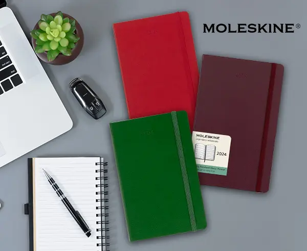 Moleskine 12 mesi - Agenda giornaliera nero - Large copertina rigida 2024:  Giornaliere di Moleskine