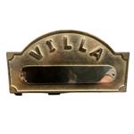 Placca Postale Con Scritta Villa In Ottone Lucido Alubox