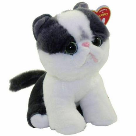 Ty Peluche Yang Gatto 15 cm Beanie Babies Gattino Giocattolo Bambini Nero/Bianco - 2