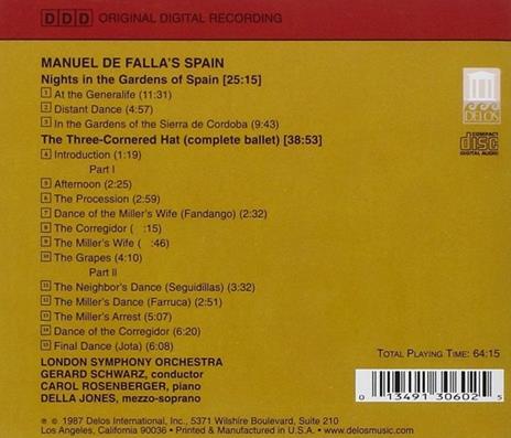 Notti Nei Giardini di Spagna, Il Cappello a Tre Punte (Balletto Completo) - CD Audio di Manuel De Falla,Gerard Schwarz