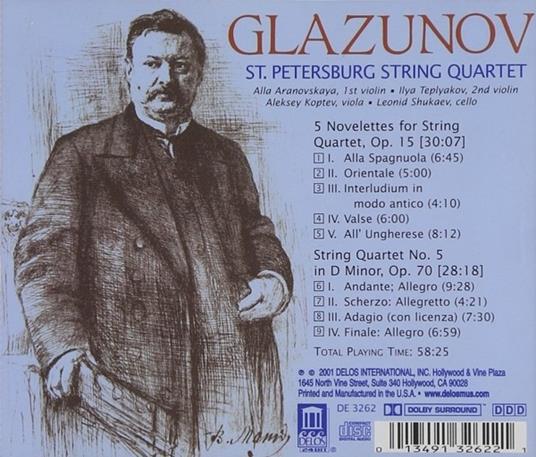 Five Novelettes-Quartet N - CD Audio di Alexander Glazunov - 2