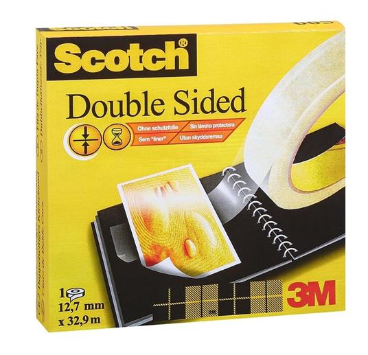 3M Post-it. Nastro Biadesivo Scotch Permanente Senza Liner 12mmx33m