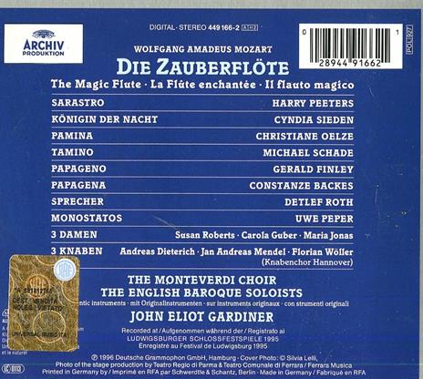 Il flauto magico (Die Zauberflöte) - CD Audio di Wolfgang Amadeus Mozart,John Eliot Gardiner,English Baroque Soloists,Christiane Oelze,Michael Schade,Gerald Finley,Cyndia Sieden - 2