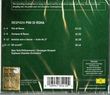 Pini di Roma - Fontane di Roma - Gli uccelli - CD Audio di Ottorino Respighi,Orpheus Chamber Orchestra,New York Philharmonic Orchestra,Giuseppe Sinopoli - 2