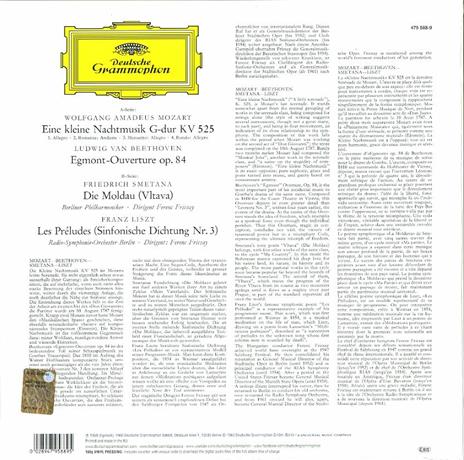 Eine kleine Nachtmusik / Egmont / La Moldava / Les Préludes - Vinile LP di Wolfgang Amadeus Mozart,Ferenc Fricsay,Berliner Philharmoniker,Radio Symphony Orchestra Berlino - 2