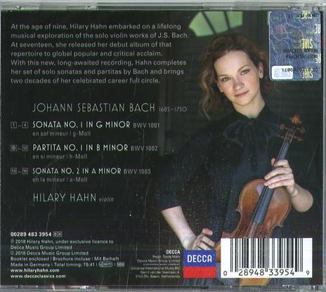 Sonate n.1, n.2 - Partita 1 - CD Audio di Johann Sebastian Bach,Hilary Hahn - 2