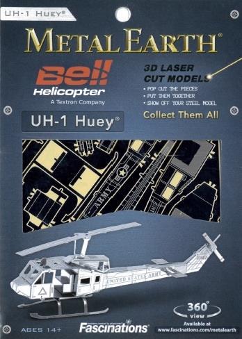 Metal Earth Helikopter Uh-1 Huey 3D Puzzel - 2
