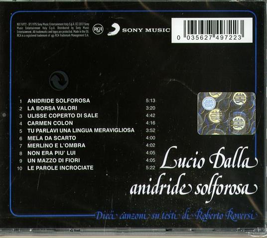 Anidride solforosa - CD Audio di Lucio Dalla - 2