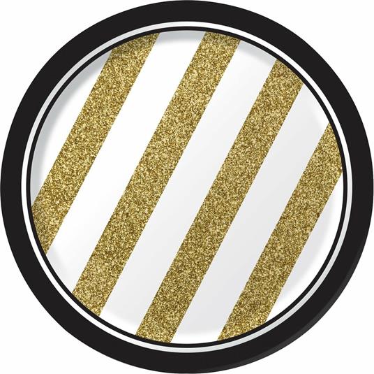 Creative Converting: Plt7 Ss 12/8Ct Black & Gold