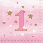 Creative Converting: Ln 12/16Ct 2P 1St Bd One Little Star Grl Qs