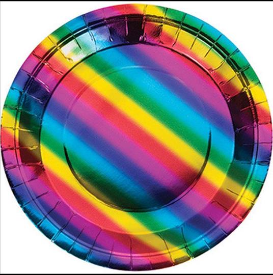 Creative Converting Piatto Carta 23cm 8pz Metallizzato Arcobaleno Rainbow - 2
