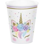 Creative Converting: 9Cup 12/8Ct Unicorn Baby Qs. Bicchiere Carta 266 Ml Unicorno Baby