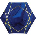 Tovaglia Plt8 12/8Ct Hex Shape Navy Gold Geode Qs