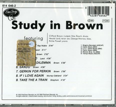 Study in Brown - CD Audio di Clifford Brown,Max Roach - 2