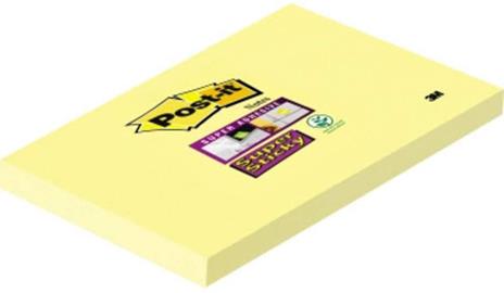 3M Post-it. Foglietti Super Sticky Colore Giallo Canary (Confezione Da 12 Blocchetti Con Film Singolo Da 90 Fogli) 127x76 mm