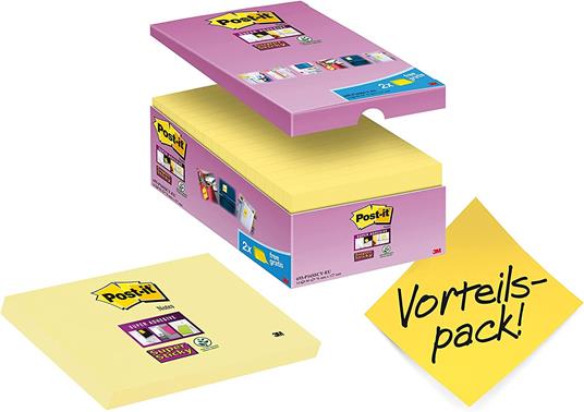 Foglietti Post-itâ® Super Sticky Giallo Canary? Value Pack 14+2 – 76×127 Mm