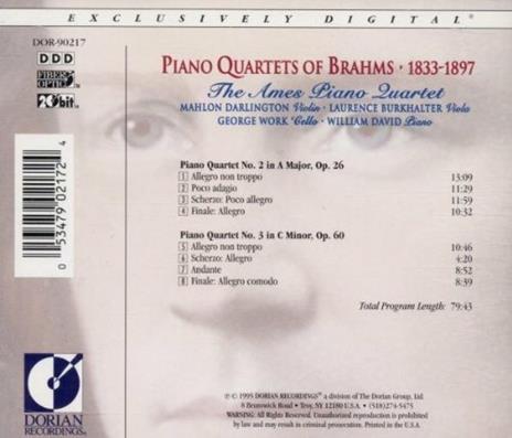 Piano Quartets of Brahms - CD Audio di Johannes Brahms,Ames Piano Quartet - 2