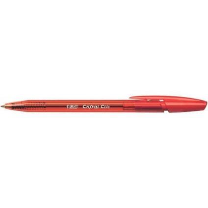 Penna a sfera a scatto BIC Cristal Clic M 1 mm rosso 8507341 (Conf.20)