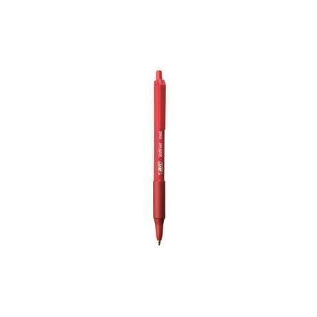 Penna a sfera a scatto Bic Soft Feel clic rosso punta 1 mm. Confezione 12 pezzi