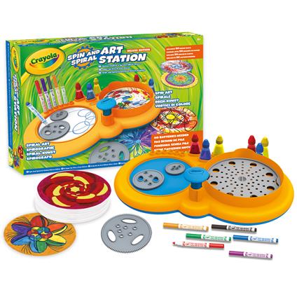 Crayola – super set gira e crea deluxe – spirografo – vortici di colore – non richiede batterie