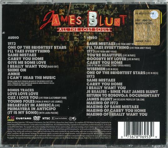 All the Lost Souls (Special Edition) - CD Audio + DVD di James Blunt - 2