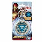 Portachiavi Iron Man. Arc Reactor Colour in Peltro