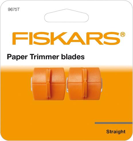 FISKARS Original Lame di ricambio per macchine tagliacarte, 2 Pezzi, Per tagli dritti, High Profile TripleTrack, Arancione, 1003904 - 3