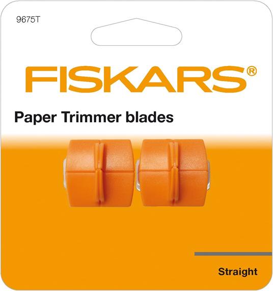 FISKARS Original Lame di ricambio per macchine tagliacarte, 2 Pezzi, Per tagli dritti, High Profile TripleTrack, Arancione, 1003904 - 3