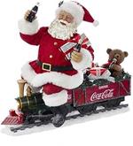 Kurt S. Adler Kurt Adler-Treno a Forma di Babbo Natale a Batteria, con Ghirlanda a LED, 13 Pollici Coca-Cola Santa, Tessuto, Multicolor, 13.25in