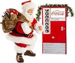 Kurt S. Adler Babbo Natale a Batteria con Macchina di Coca Cola Figura, Resina, Rosso