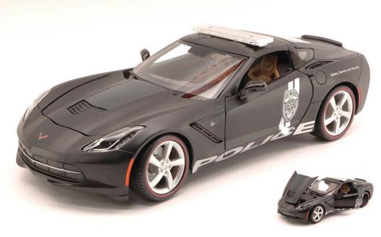 Corvette Stingray 2014 Safety Service And Security Matt Black 1:18 Model Balmi36212 - 2