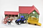 New Ray New Holland Play Set With Farm House & Horse Stable