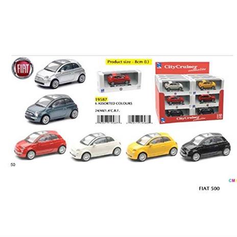 New Ray Fiat 500, Scala 1:43, Multicolore, 3.NR19587