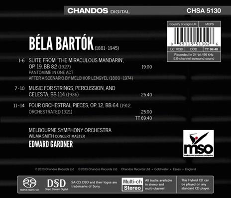 Opere orchestrali - SuperAudio CD ibrido di Bela Bartok,Edward Gardner,Melbourne Symphony Orchestra - 2