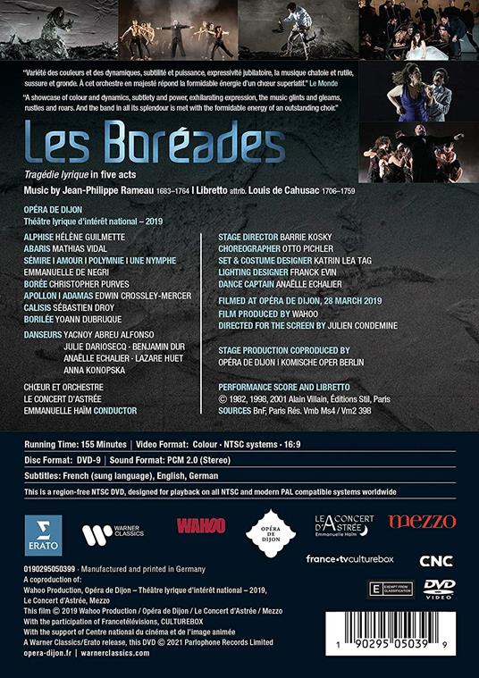 Les Boréades (DVD) - Jean-Philippe Rameau - CD | laFeltrinelli