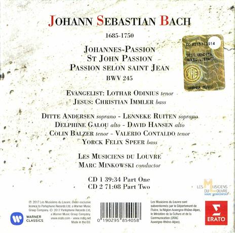 La Passione secondo Giovanni - CD Audio di Johann Sebastian Bach,Marc Minkowski,Les Musiciens du Louvre - 2