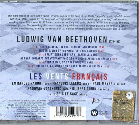 Musica da camera per fiati - CD Audio di Ludwig van Beethoven,Les Vents Français - 2