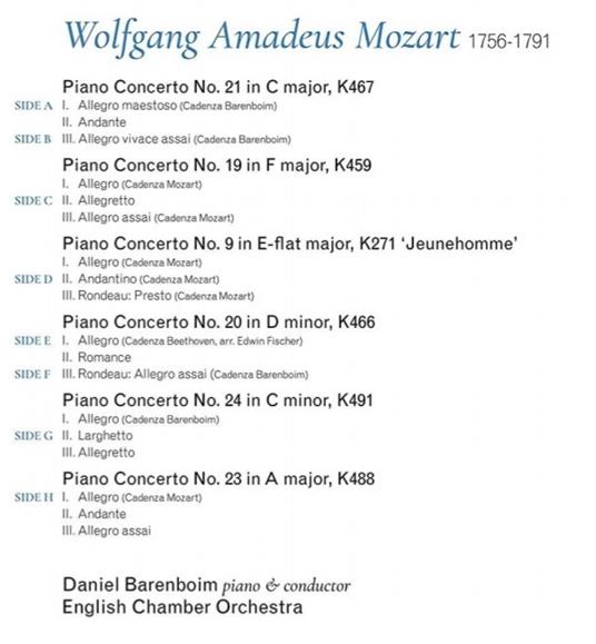 Piano Concertos Nos. 9, 19, 20, 21, 23 & 24 - Vinile LP di Wolfgang Amadeus Mozart,English Chamber Orchestra,Daniel Barenboim - 2