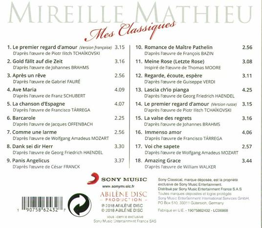 Mes classiques - CD Audio di Mireille Mathieu - 2