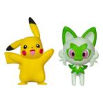 Jazwares - Pokémon Gen IX - Battle Figure Pack Mini Figure 2-Pack Pikachu & Sprigatito 5 cm