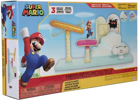 Nintendo super mario playset cloud con personaggo articolato 6 cm - 6