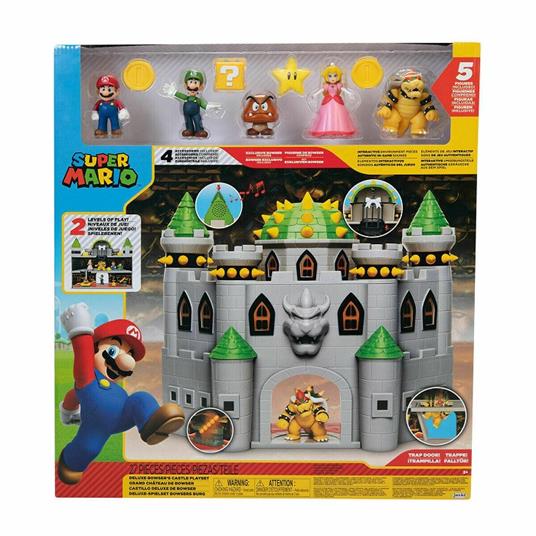 Jakks Pacific Super Mario Castello di Bowser Playset con 5 Personaggi